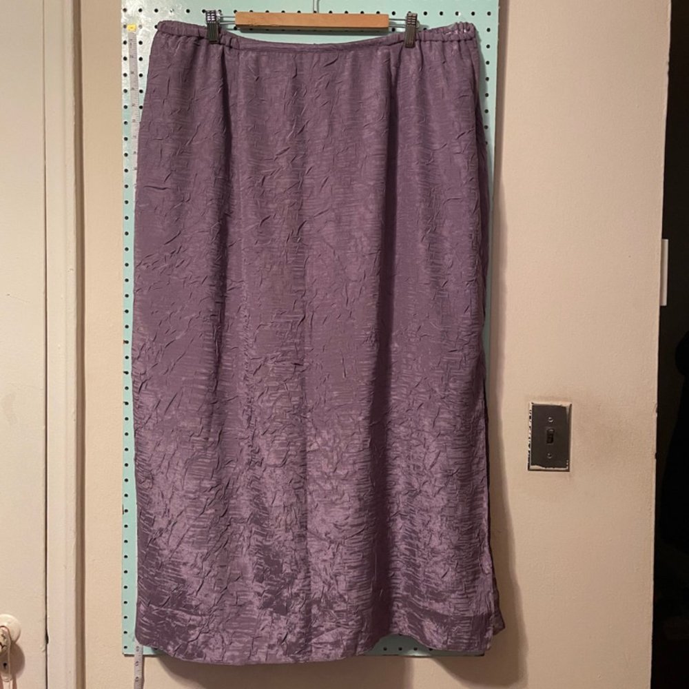 Long Purple Skirt with Slit on Left